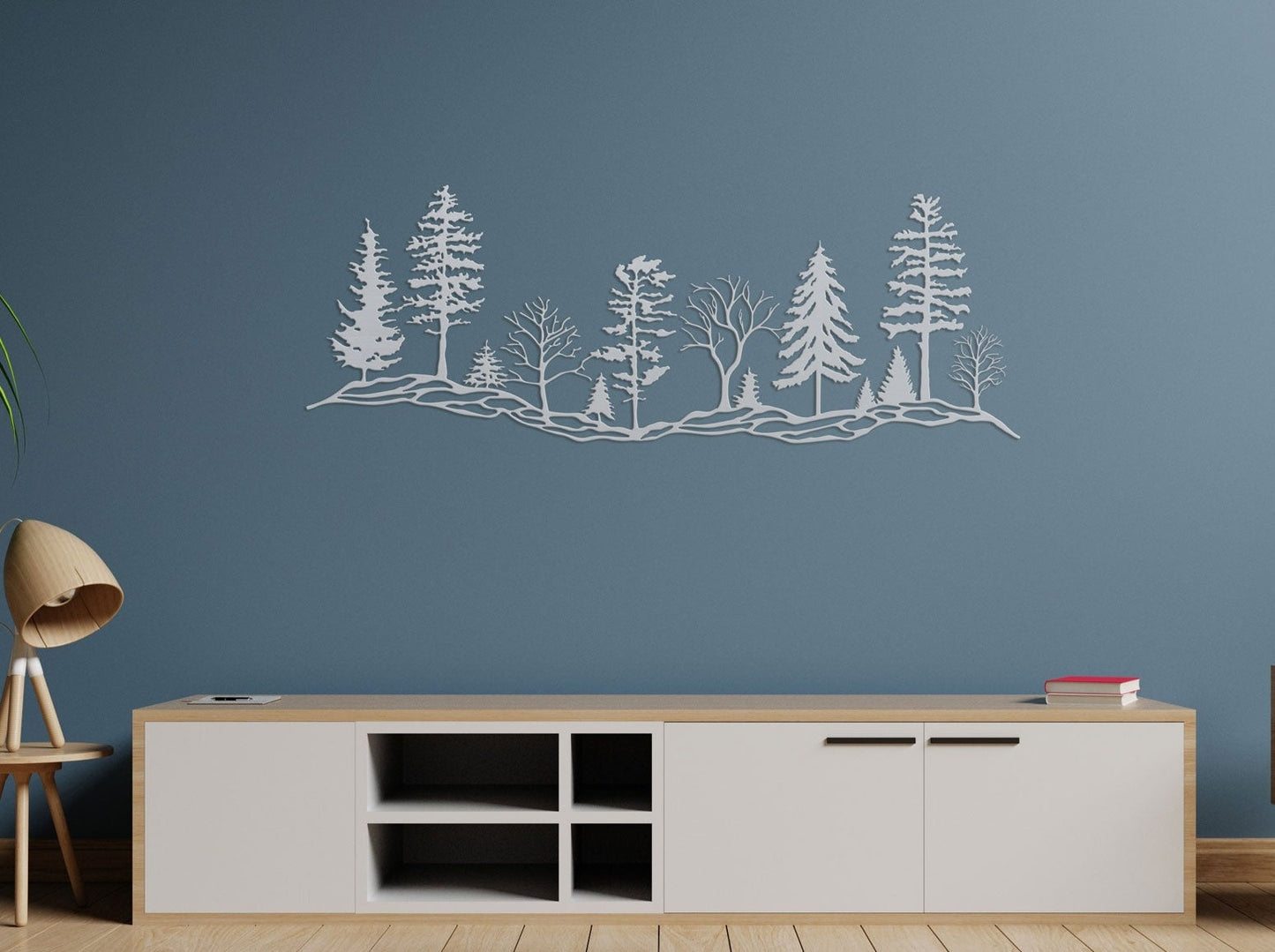 Tree Hillside Metal Wall Art Decor