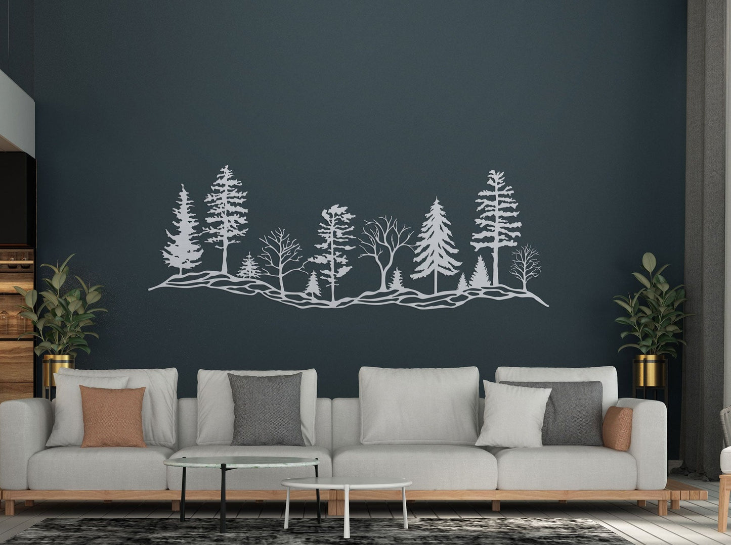 Tree Hillside Metal Wall Art Decor