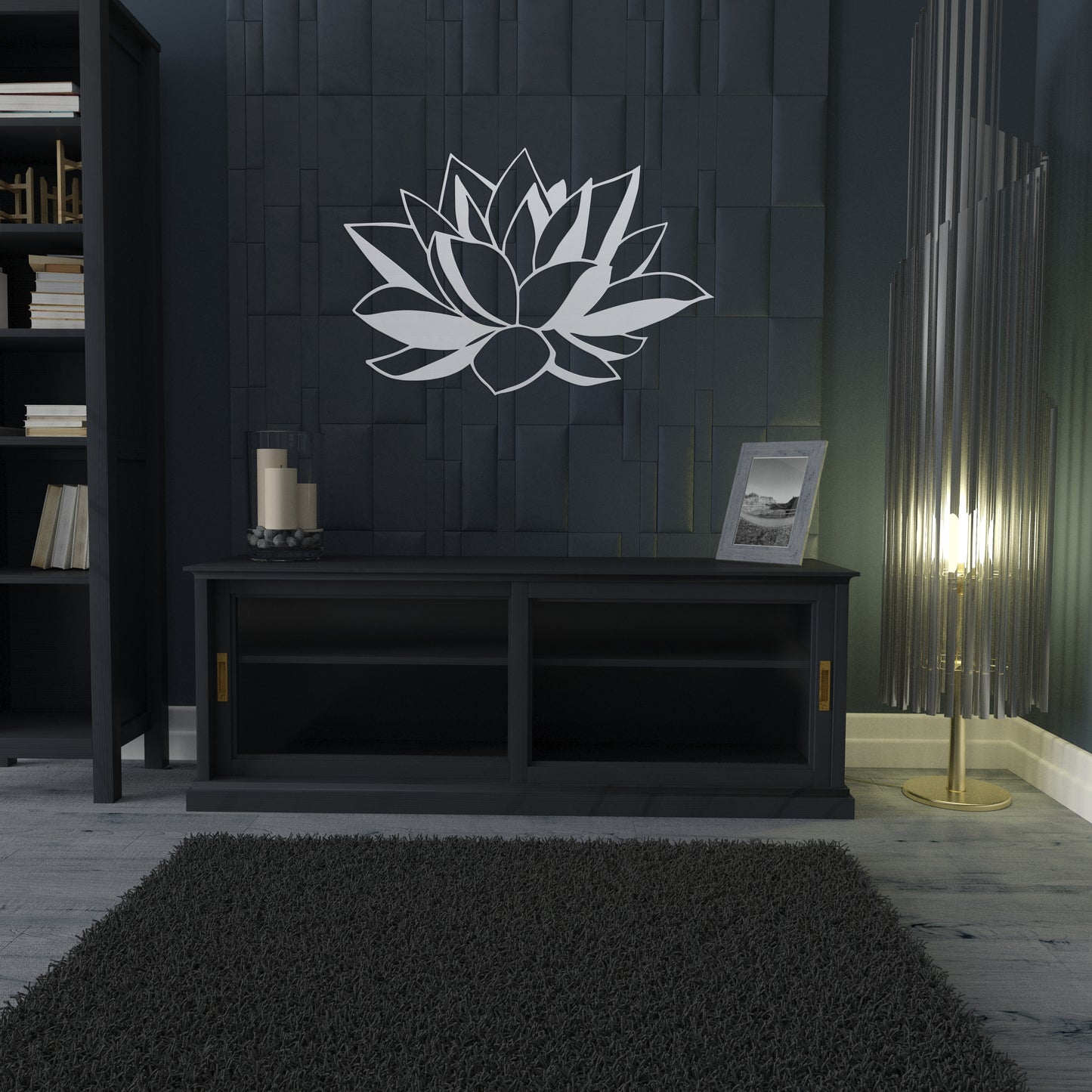 Lotus Flower Yoga Metal Wall Art Decor