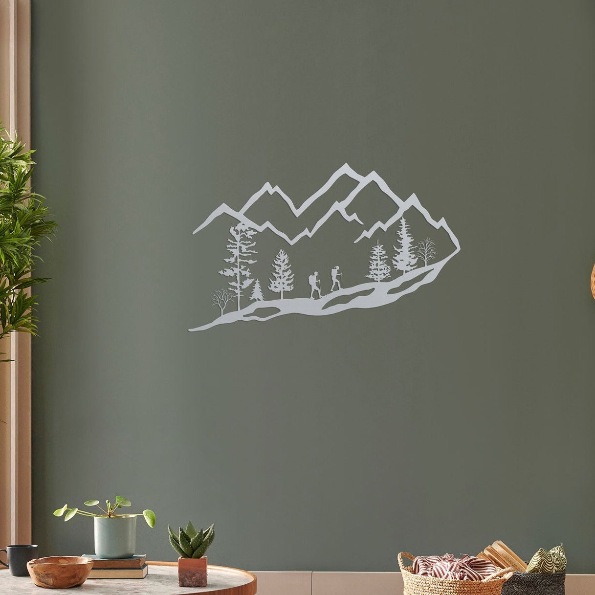 Mountain Hiker Metal Wall Art Decor