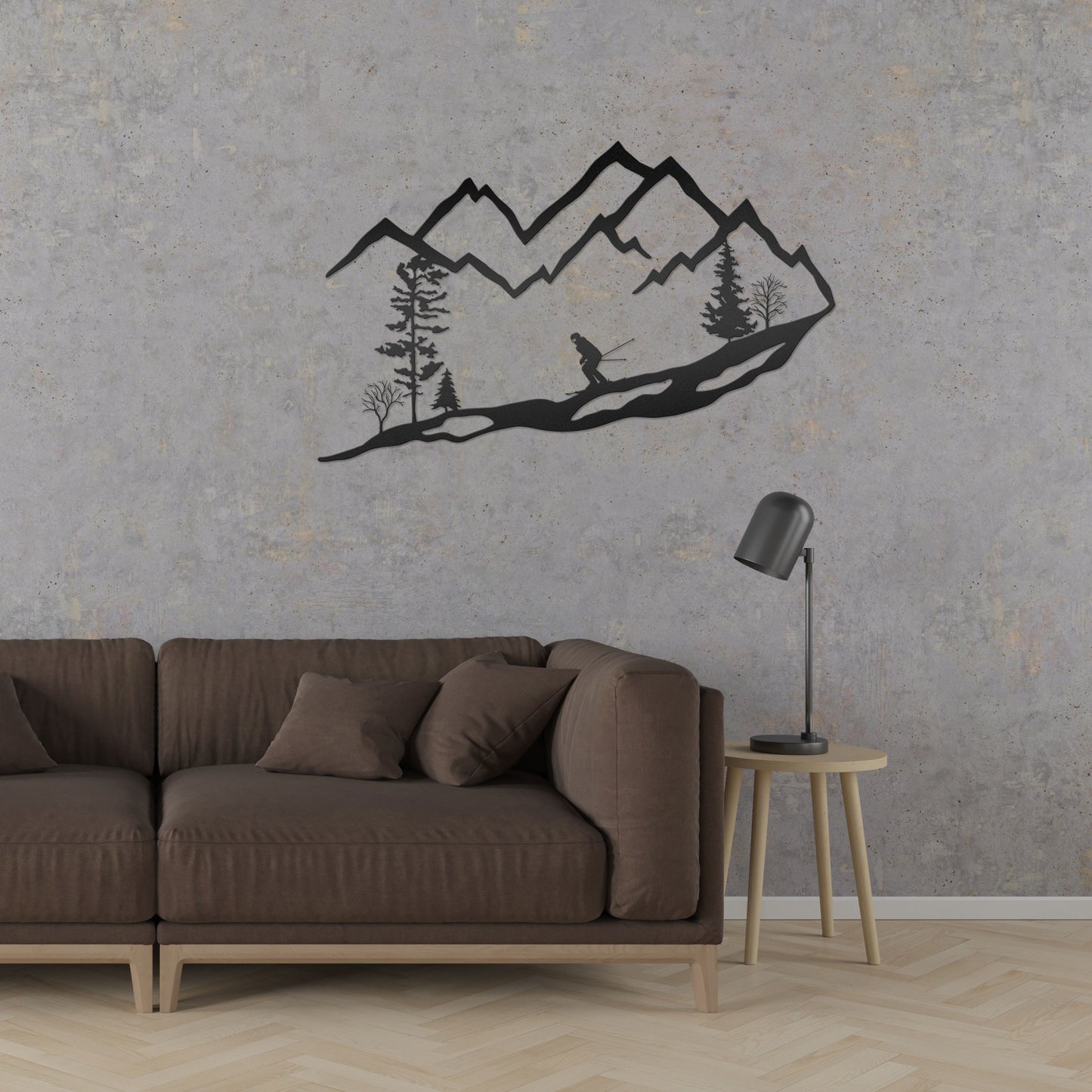 mountain ski snow resort metal wall art decor