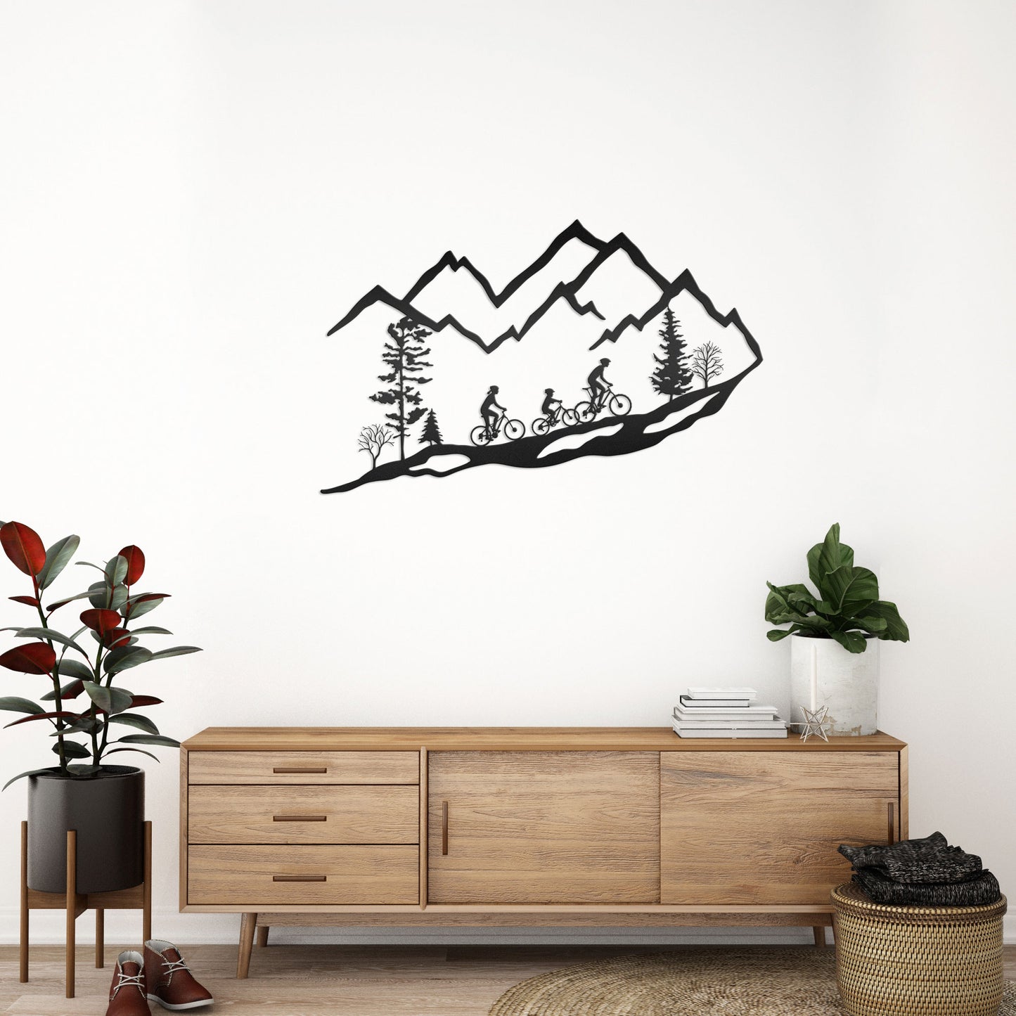 bike biker mountain family metal wall art boy decor