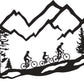 Mountain Biker Family of 3, Boy Child, Metal Wall Art