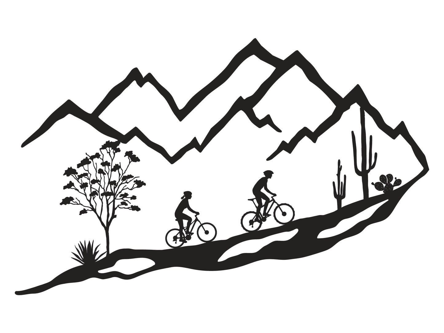 Mountain Bikers Scene Cactus - 2