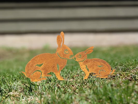 Metal Rabbits Garden Decoration