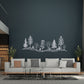 Tree Hillside, 72" wide x 26" high, Brushed Aluminum, Metal Wall Art