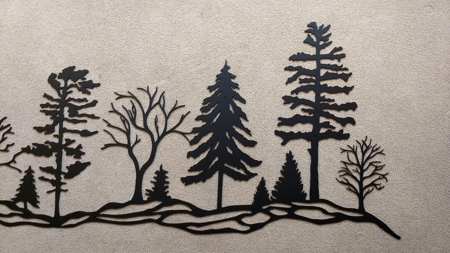 Tree Hillside, 72" wide x 26" high