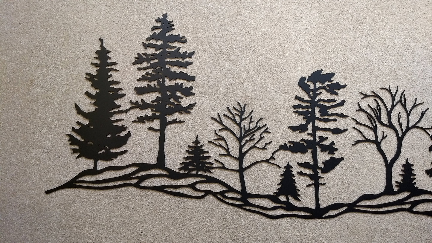 Tree Hillside, 72" wide x 26" high