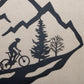 Mountain Biker Family of 4, Boy and Girl children, Metal Wall Art