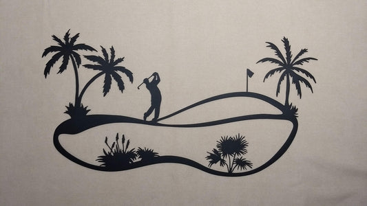 Golf Scene Tropical - Male Golfer