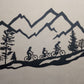 Mountain Biker Family of 3, Girl Child, Metal Wall Art