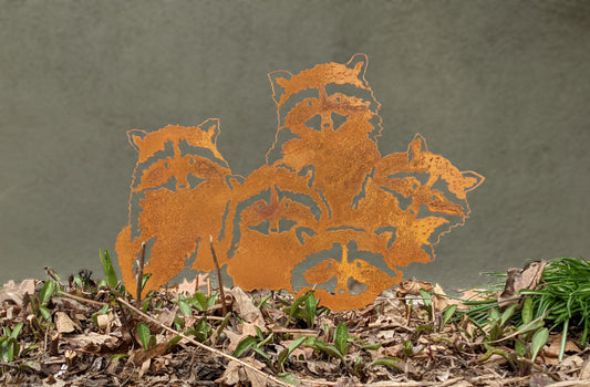 Metal Raccoon Garden Decoration