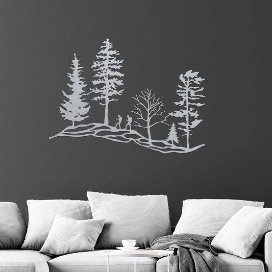 Hike Trees Metal Wall Art Decor