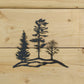 3 Trees on Rock, Metal Wall Art