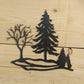 5 Trees on Rock, Metal Wall Art