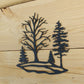 4 Trees on Rock, Metal Wall Art