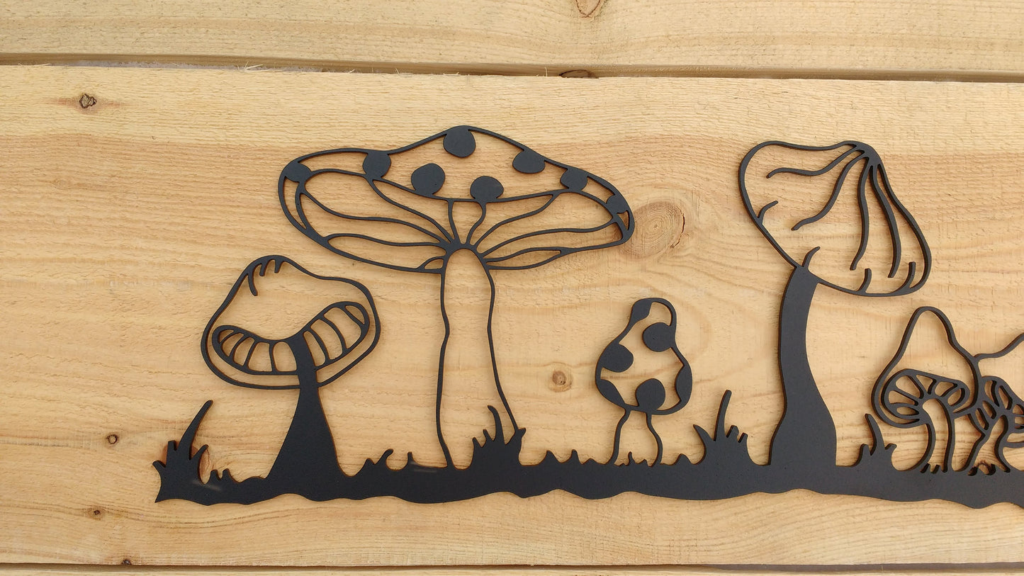 Mushroom Scene, Metal Wall Art