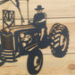 Tractor Scene, Black - 30" Wide