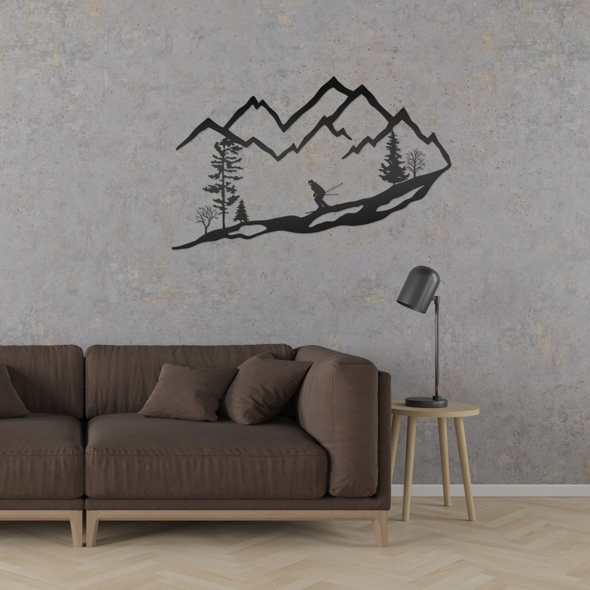 mountain ski snow resort metal wall art decor