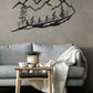 Mountain Biker Family of 4, Boy and Girl children, Metal Wall Art