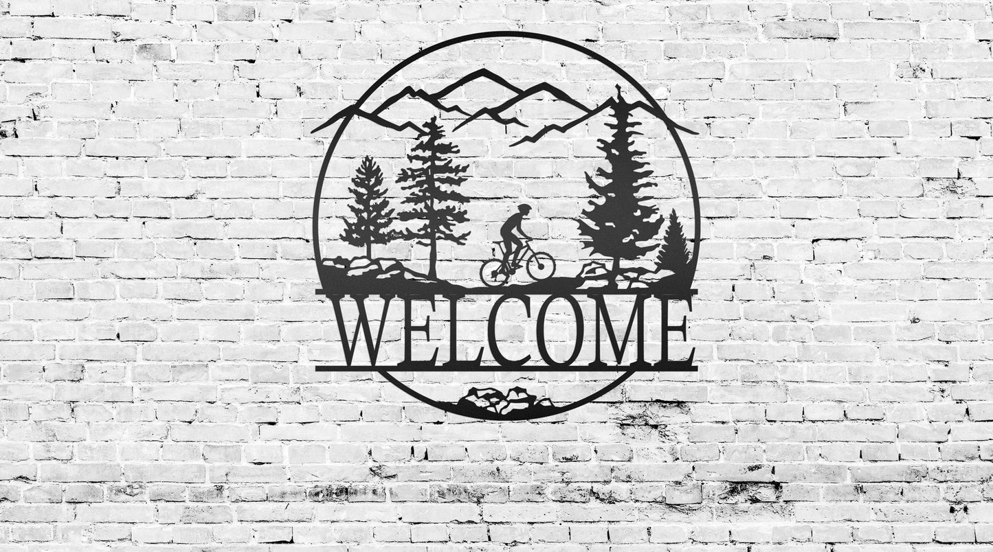 Welcome Sign - Biker