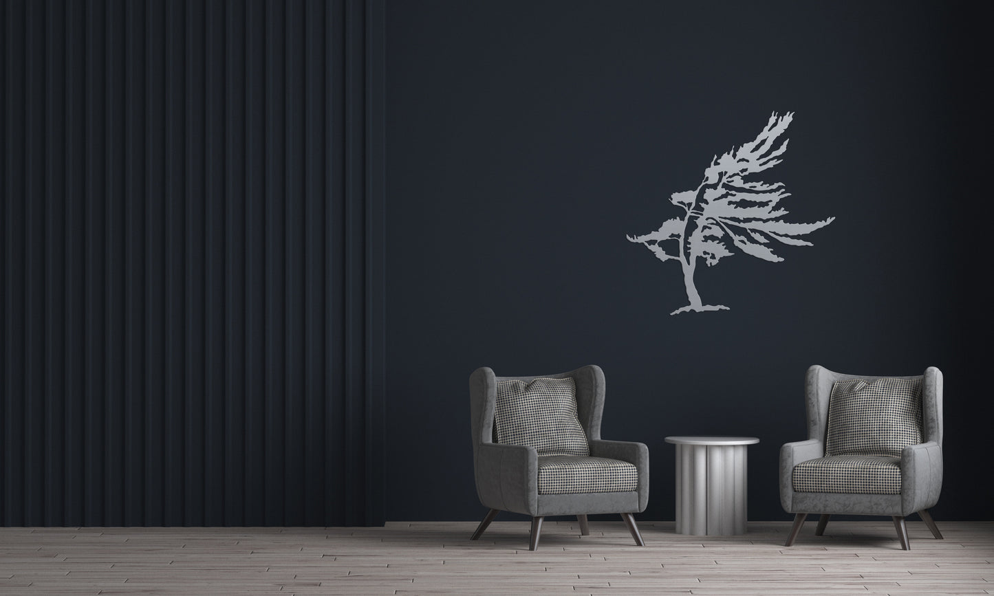 Windswept Tree - Brushed, Metal Wall Art